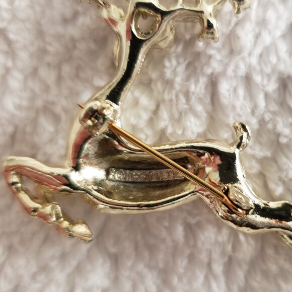 Vintage Dodds Doddz Pin Leaping Reindeer Antlers Pinback 11 W 30th St Newark - Picture 6 of 7